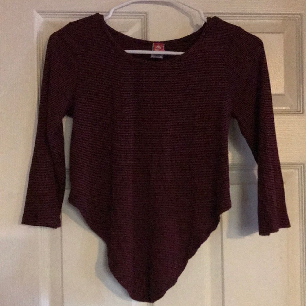 Red and black striped crop top